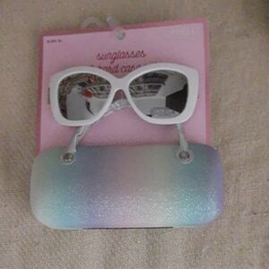2 For $12 Capelli White Sunglasses with Glitter Case